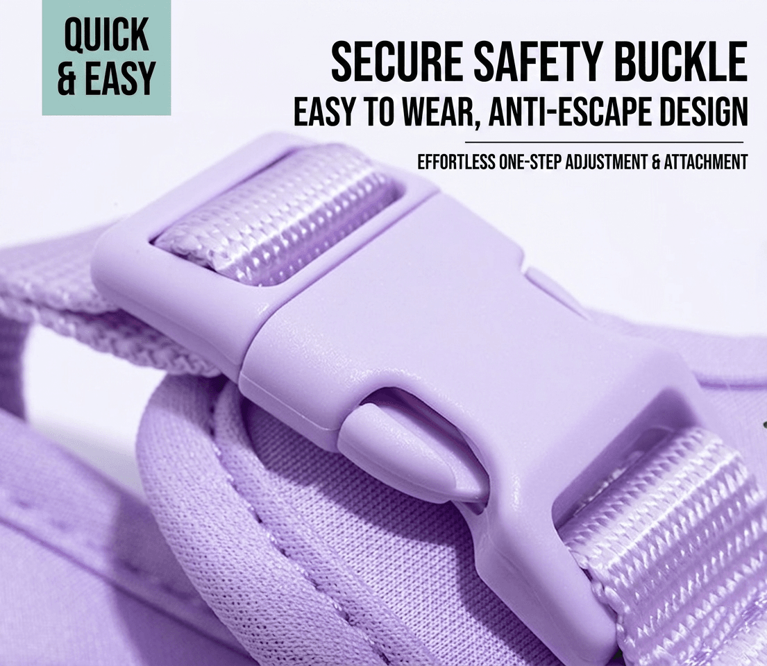 MoonianPet no-pull dog harness secure safety buckle easy-to-wear demonstration — overhead slip harness with quick-release buckle clips on in seconds