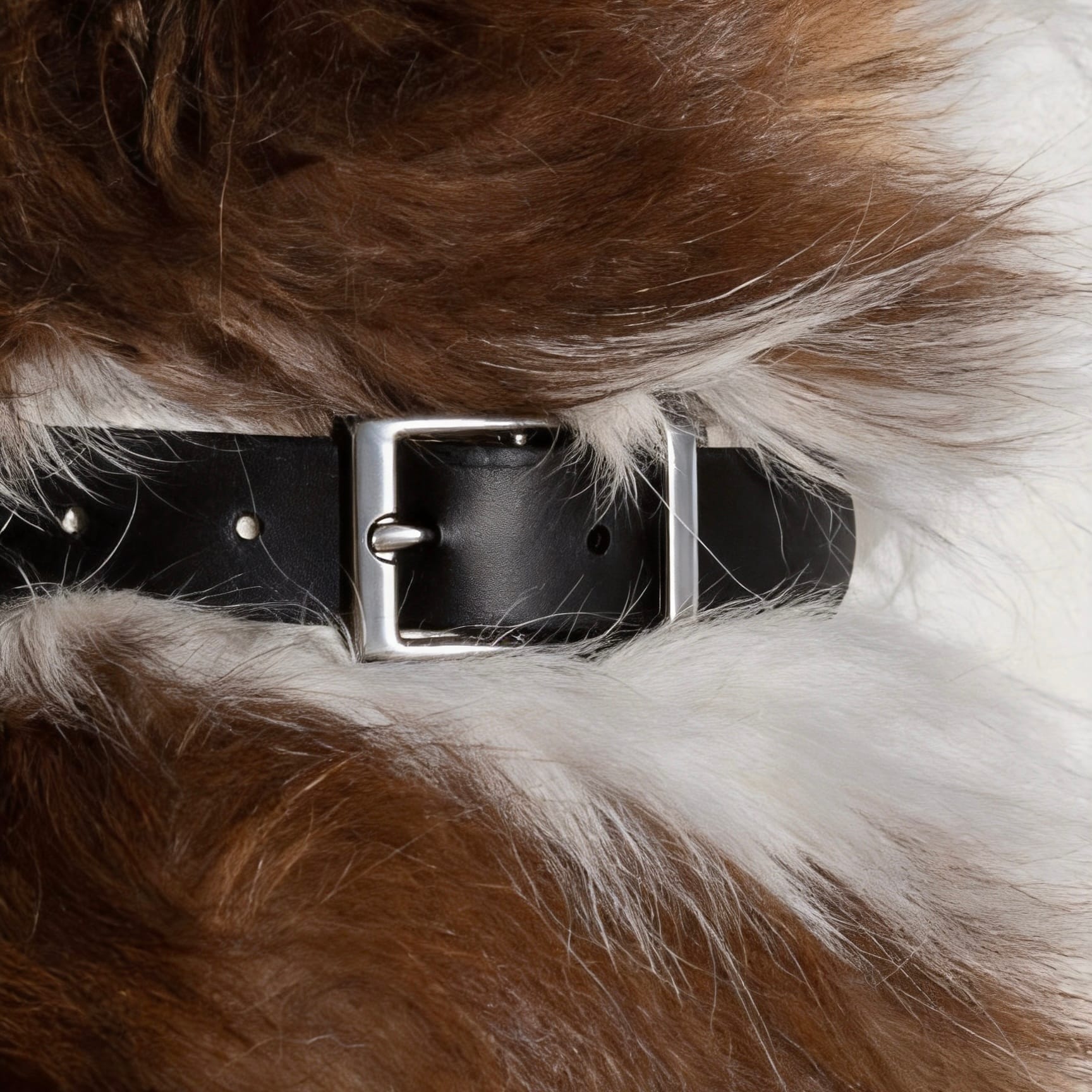 MoonianPet waterproof dog collar in black shown as neck closeup — PVC-coated waterproof collar suitable for AirTag holder attachment