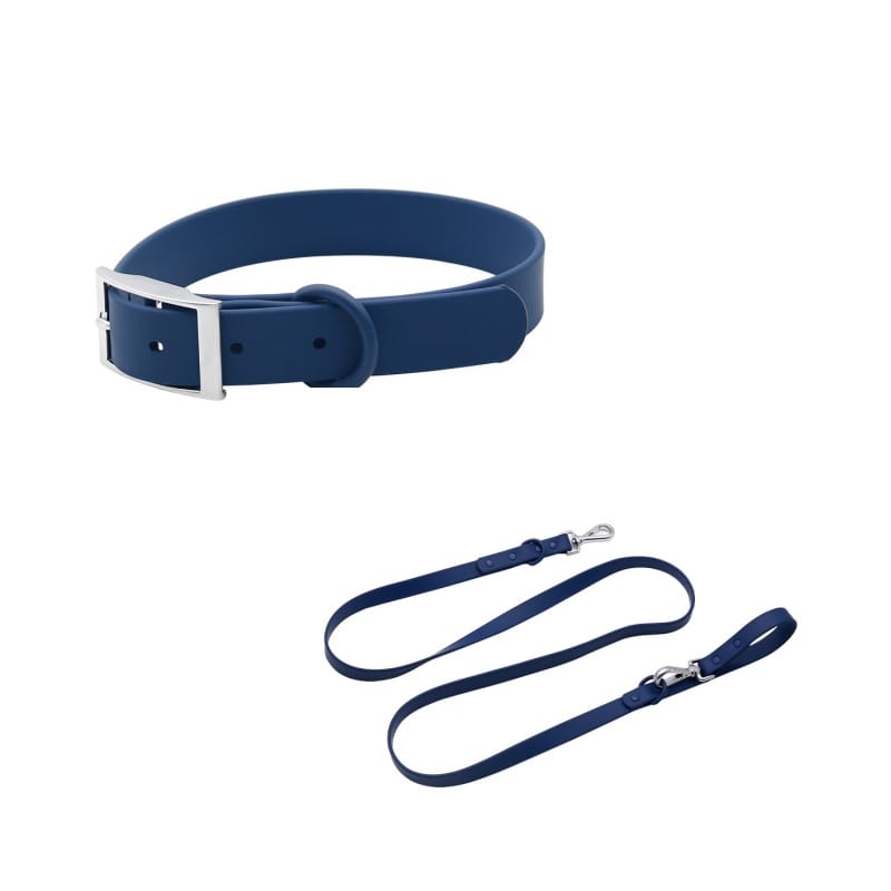 set main navy collar leash