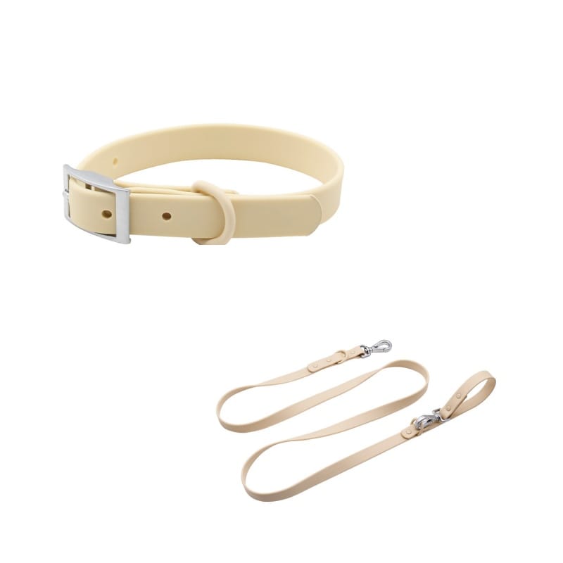 MoonianPet waterproof collar and leash set in sand — matching coated webbing, save $8