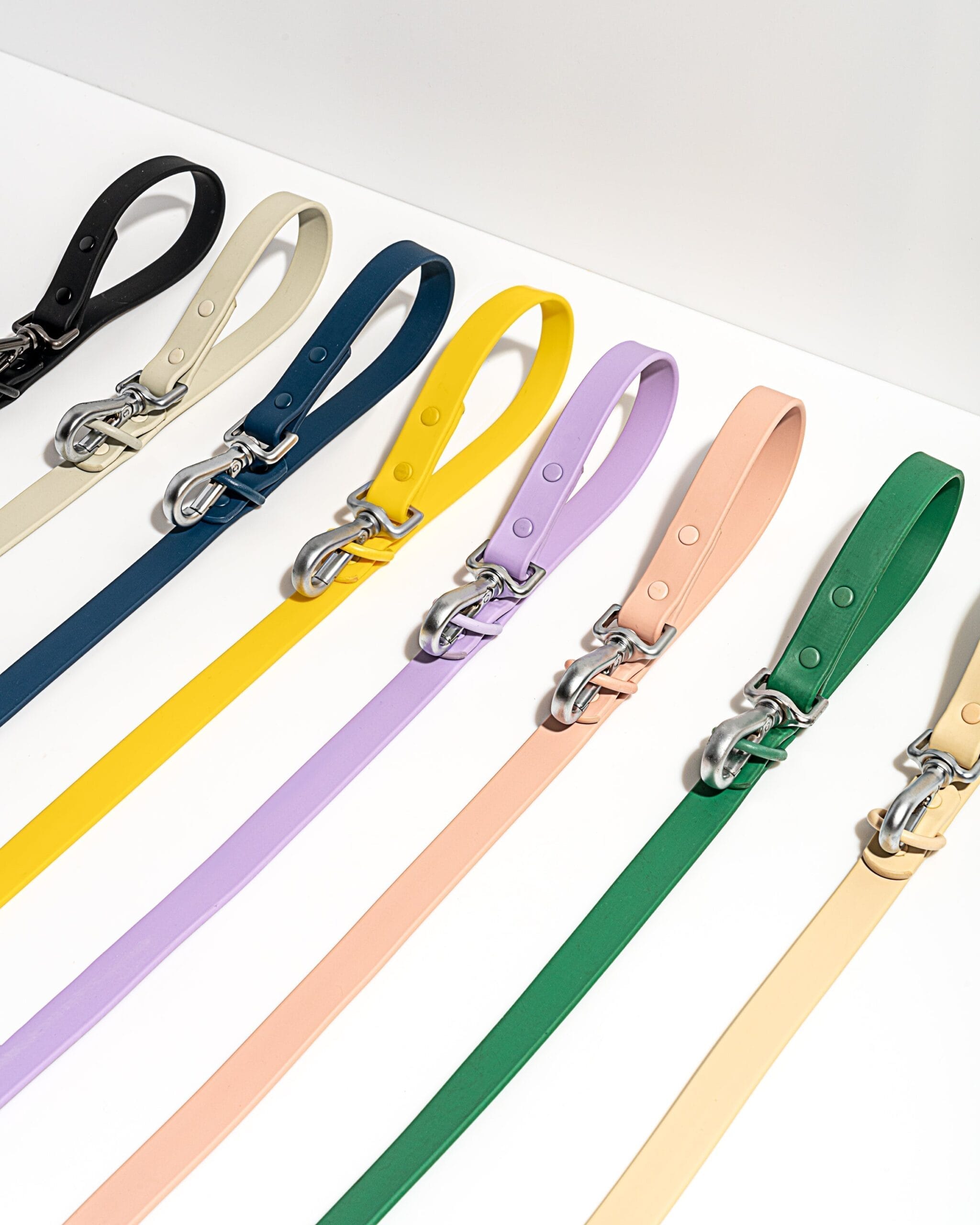 MoonianPet waterproof dog leash all colors flat lay