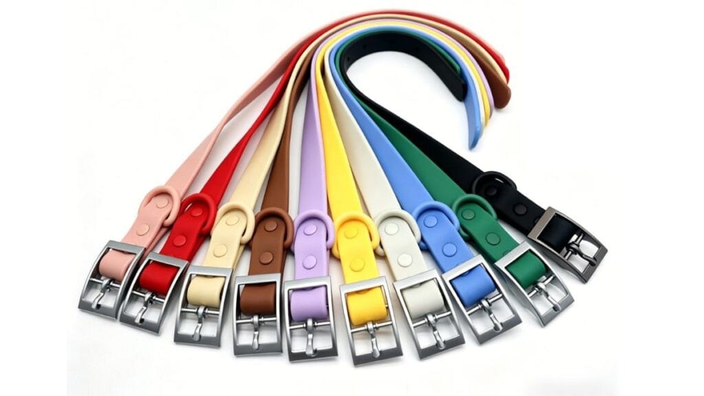dog collar material comparison — nylon leather coated webbing
