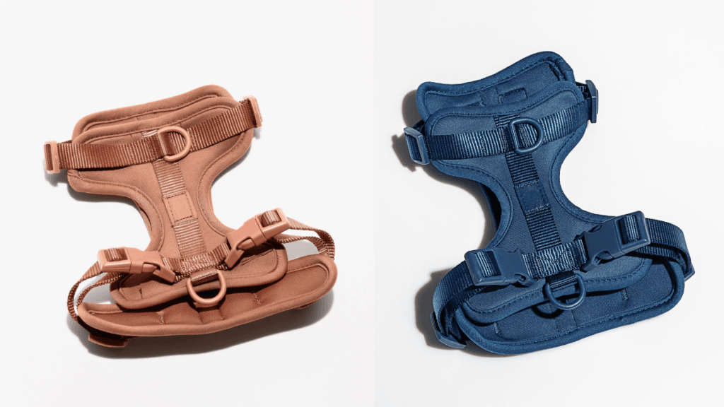 MoonianPet no-pull dog harness l— showing the front clip chest D-ring design