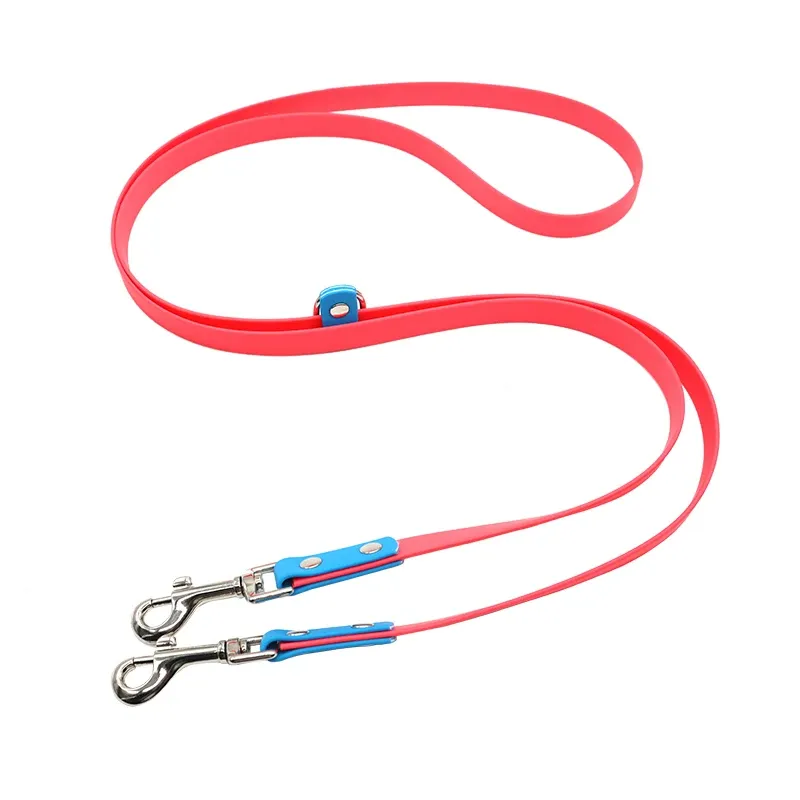 Pink and sky blue two-tone waterproof hands-free dog leash